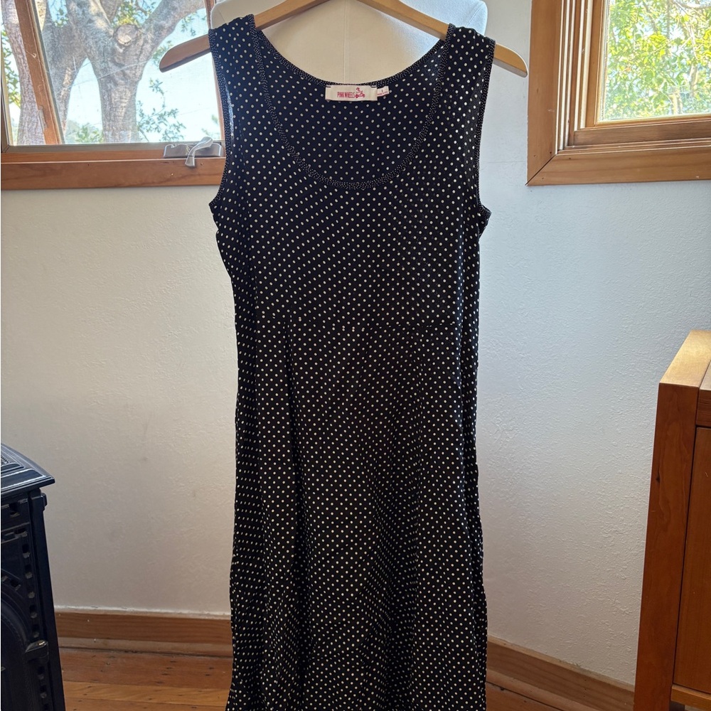 New York & Company Black and White Polka Dot Midi Dress